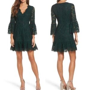 Eliza J mini green lace dress